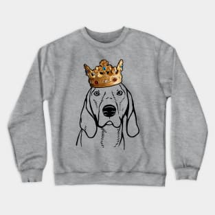 American English Coonhound Dog King Queen Wearing Crown Crewneck Sweatshirt